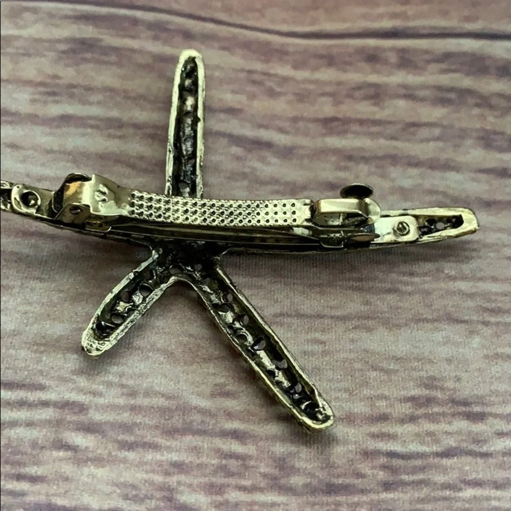 2 pcs Bronce Starfish Hair clips
